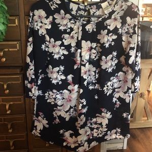 NEW 3/4 sleeve navy blue blouse.